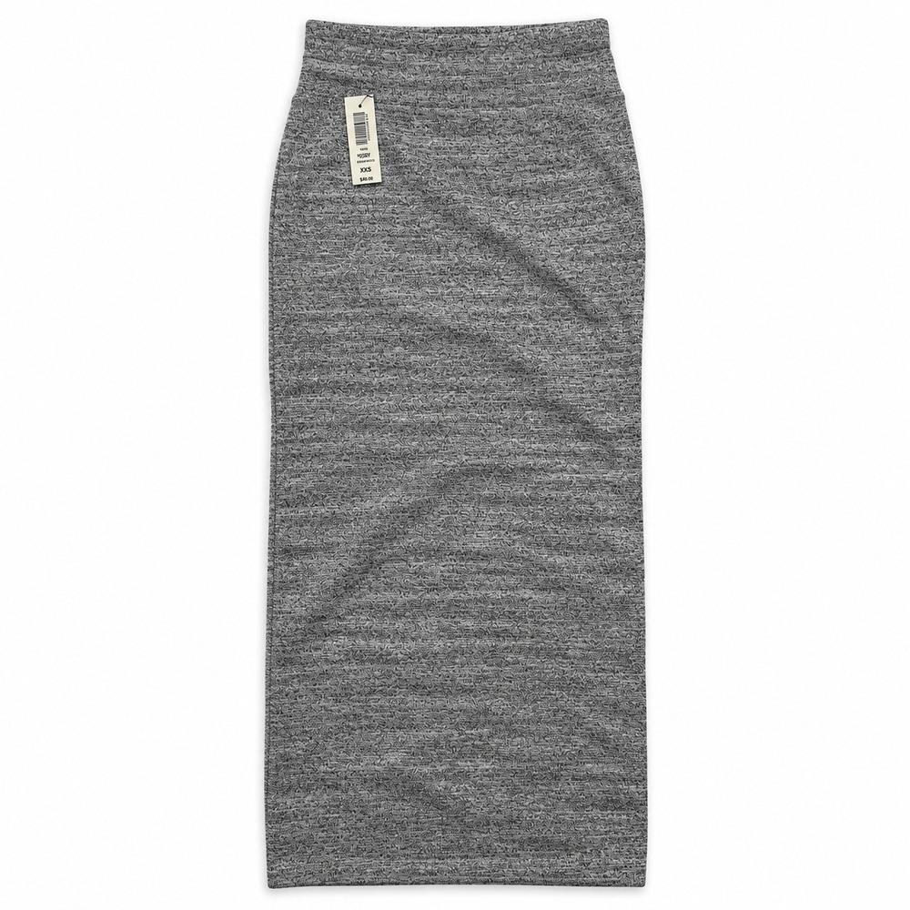 Wilfred Free Shields Skirt Women XXS Heather White Reposa Knit Side Slit Midi